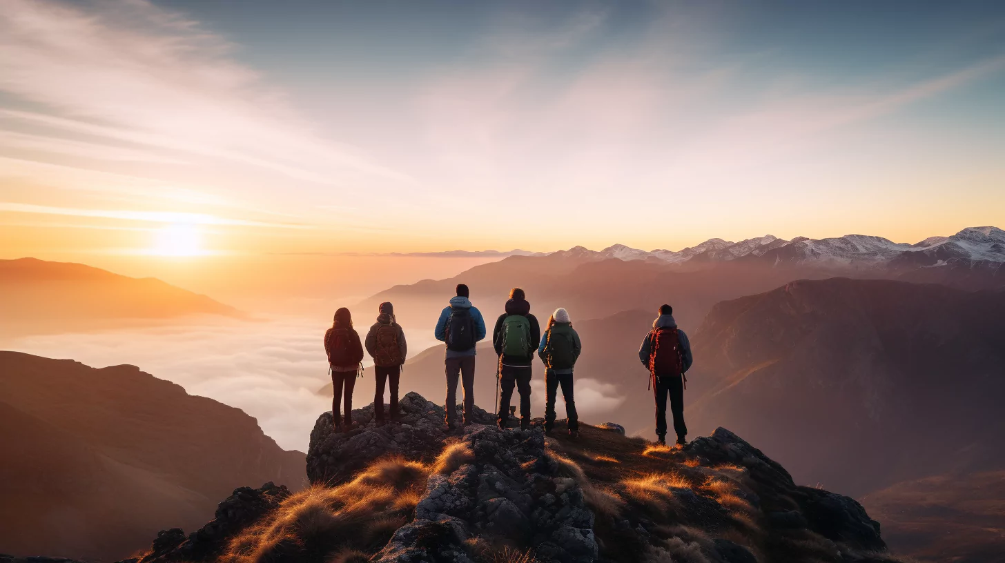 Sunrise from a mountain